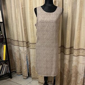 Old Navy Beige Patterned Midi Dress